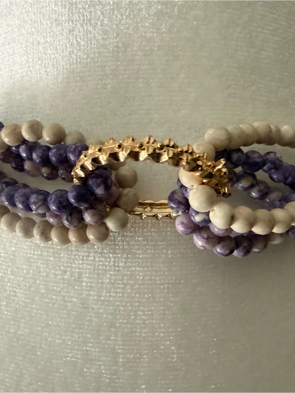 Purple and Ivory Twist-a-Bead Multi-Strand Necklace - Picture 2 of 4